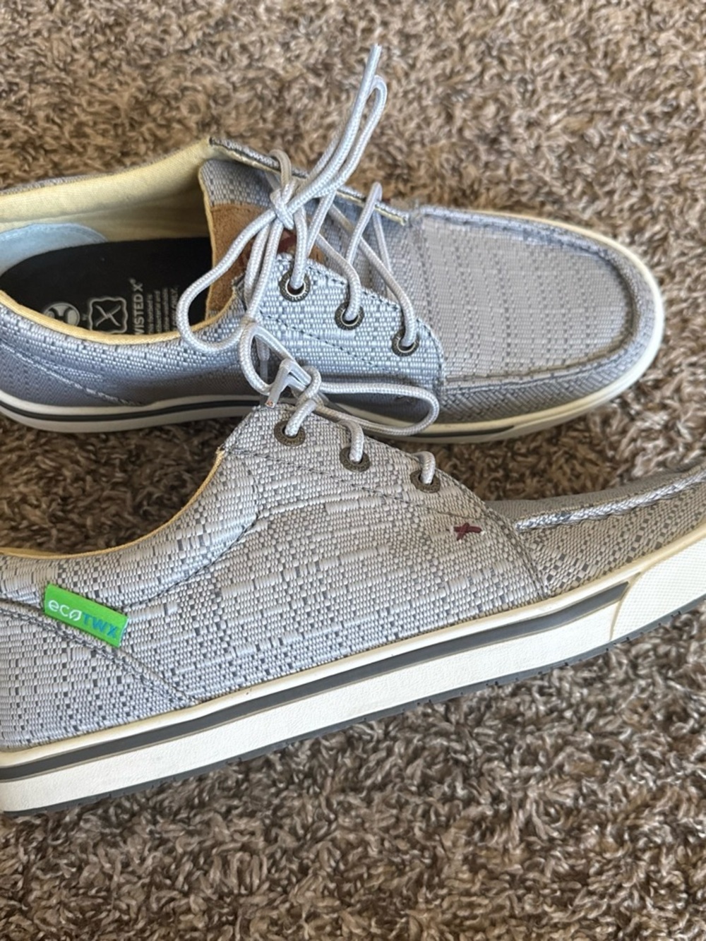 Twisted Light Gray Men's Boat Shoes with Eco Tag